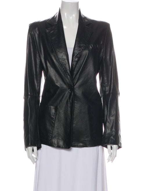 Ann Demeulemeester Leather Blazer Black