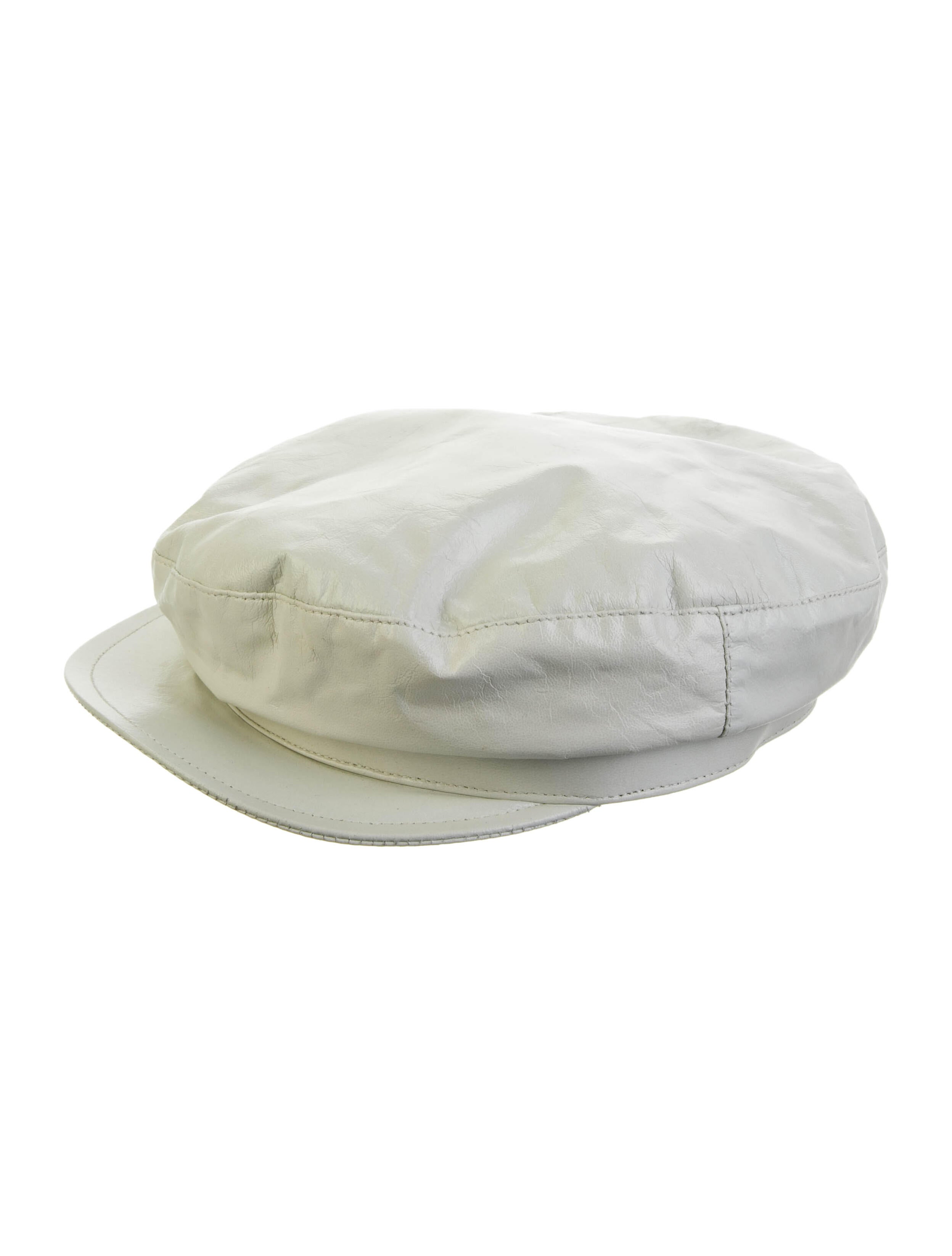 Ann Demeulemeester Solid Leather Hat - White Hats, Accessories
