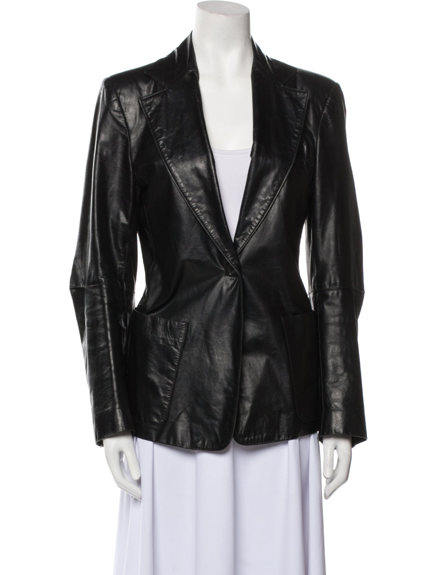 Ann Demeulemeester Vintage Leather Blazer - Black Jackets