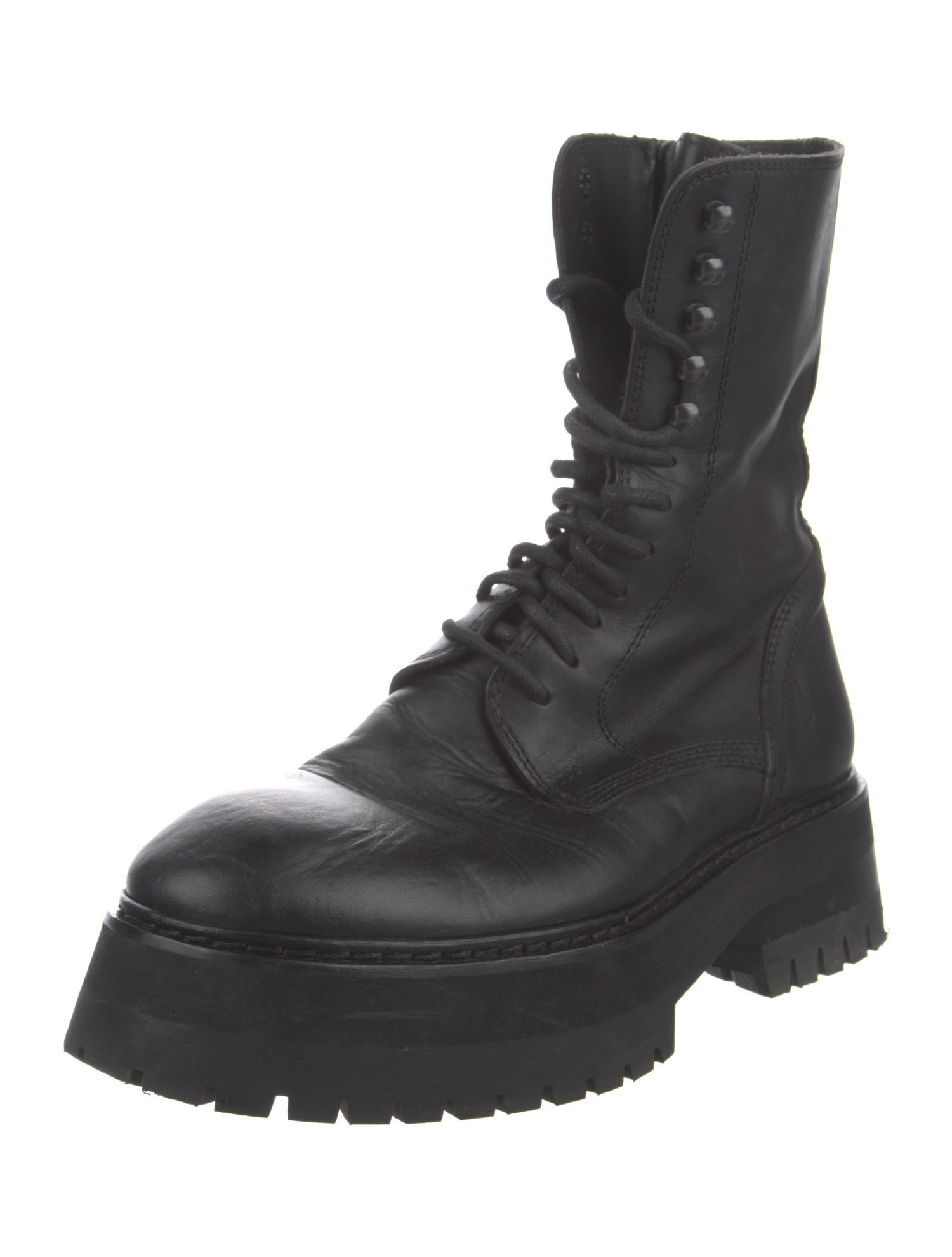 Ann Demeulemeester Leather Combat Boots