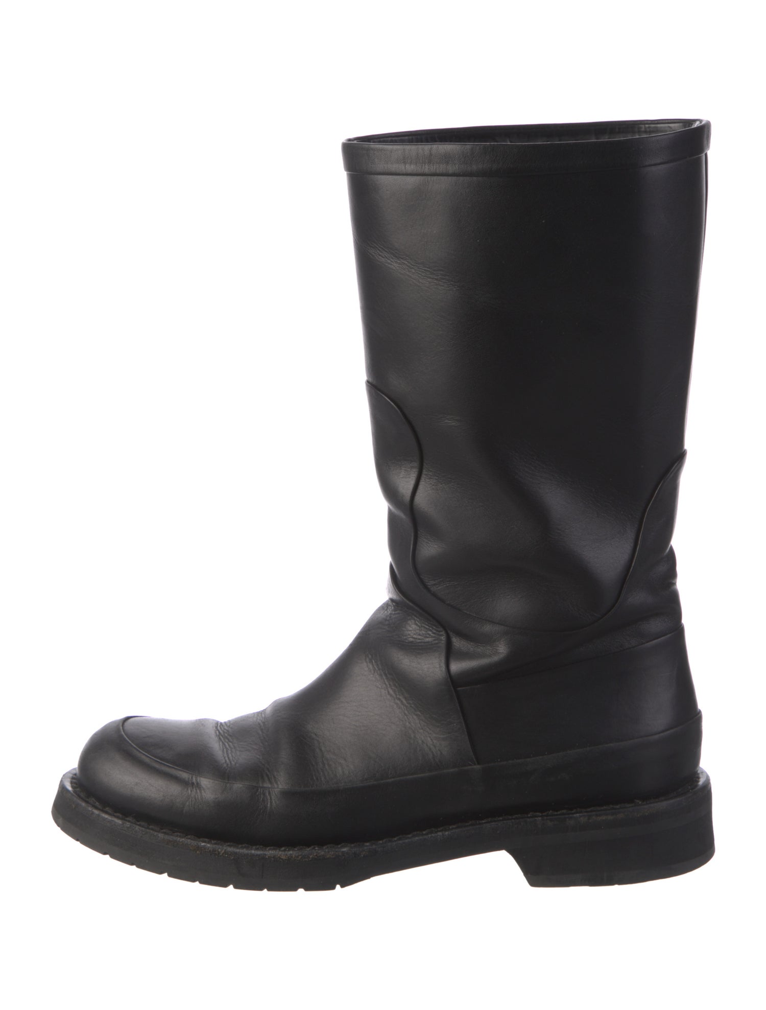 CHANEL シャネル Used Chanel rubber over the knee boots in black and white