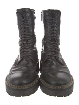 Ann Demeulemeester Leather Combat Boots