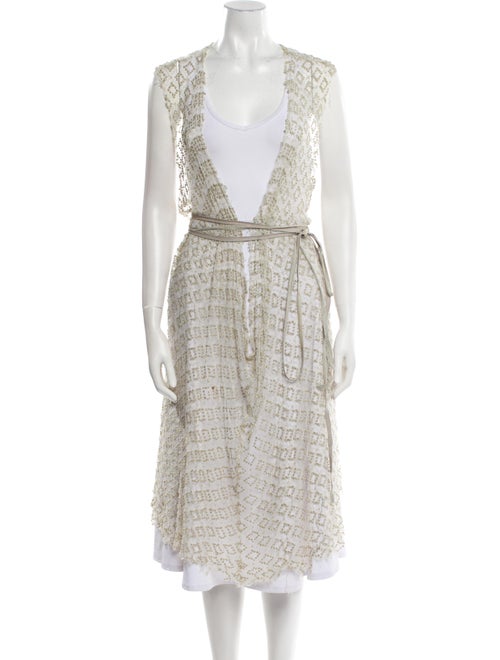 Ann Demeulemeester Lace Patterned Plunge Neckline Tunic