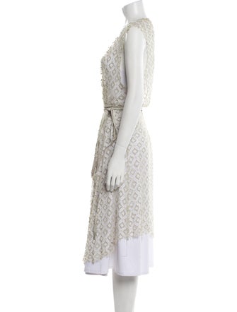 Ann Demeulemeester Lace Patterned Plunge Neckline Tunic