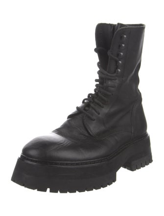 Ann Demeulemeester Leather Combat Boots