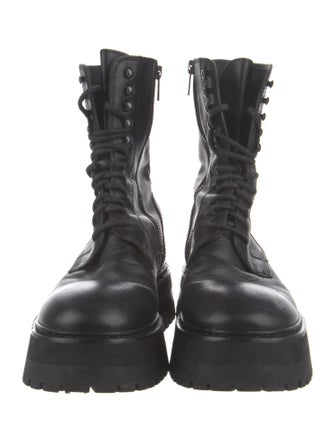 Ann Demeulemeester Leather Combat Boots