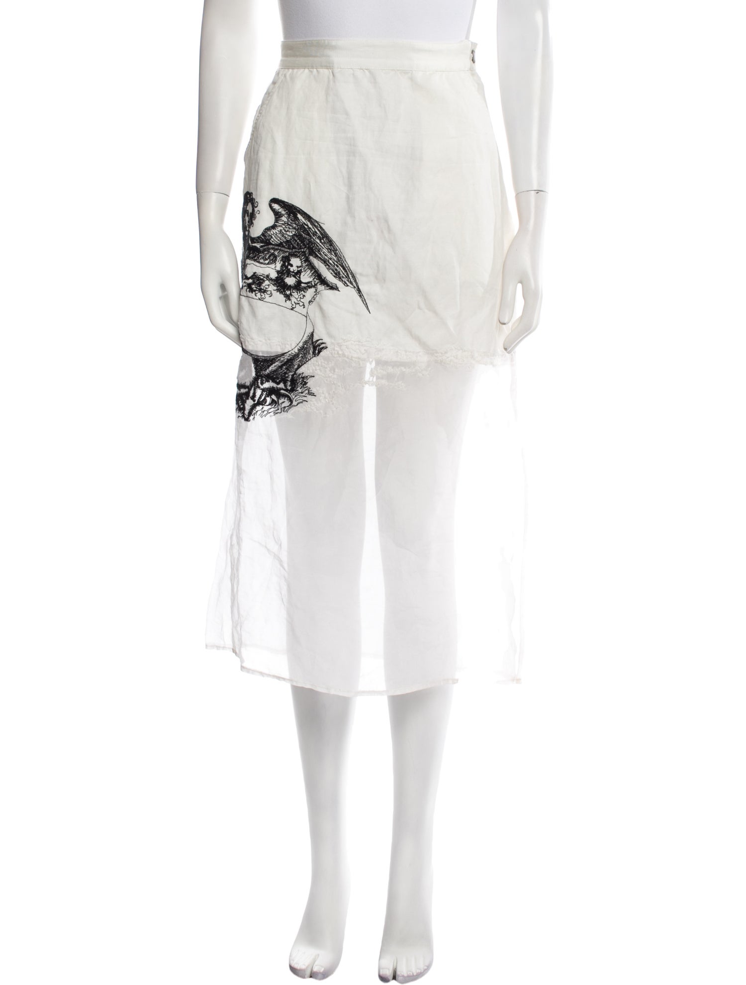 Ann Demeulemeester Silk Midi Length Skirt