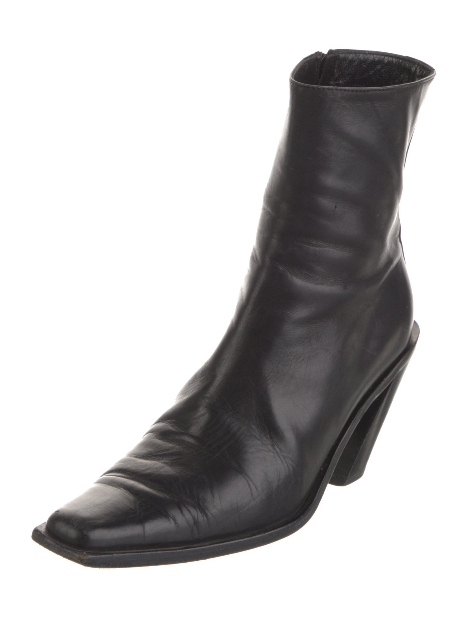 Ann Demeulemeester Leather Western Boots