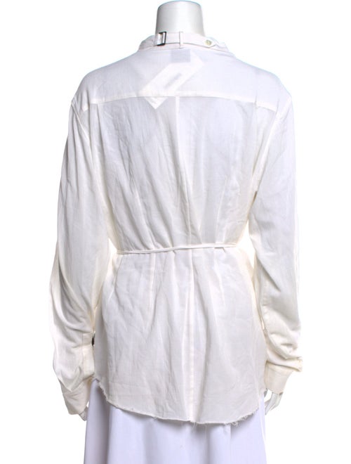 Ann Demeulemeester Mock Neck Long Sleeve Button-Up Top