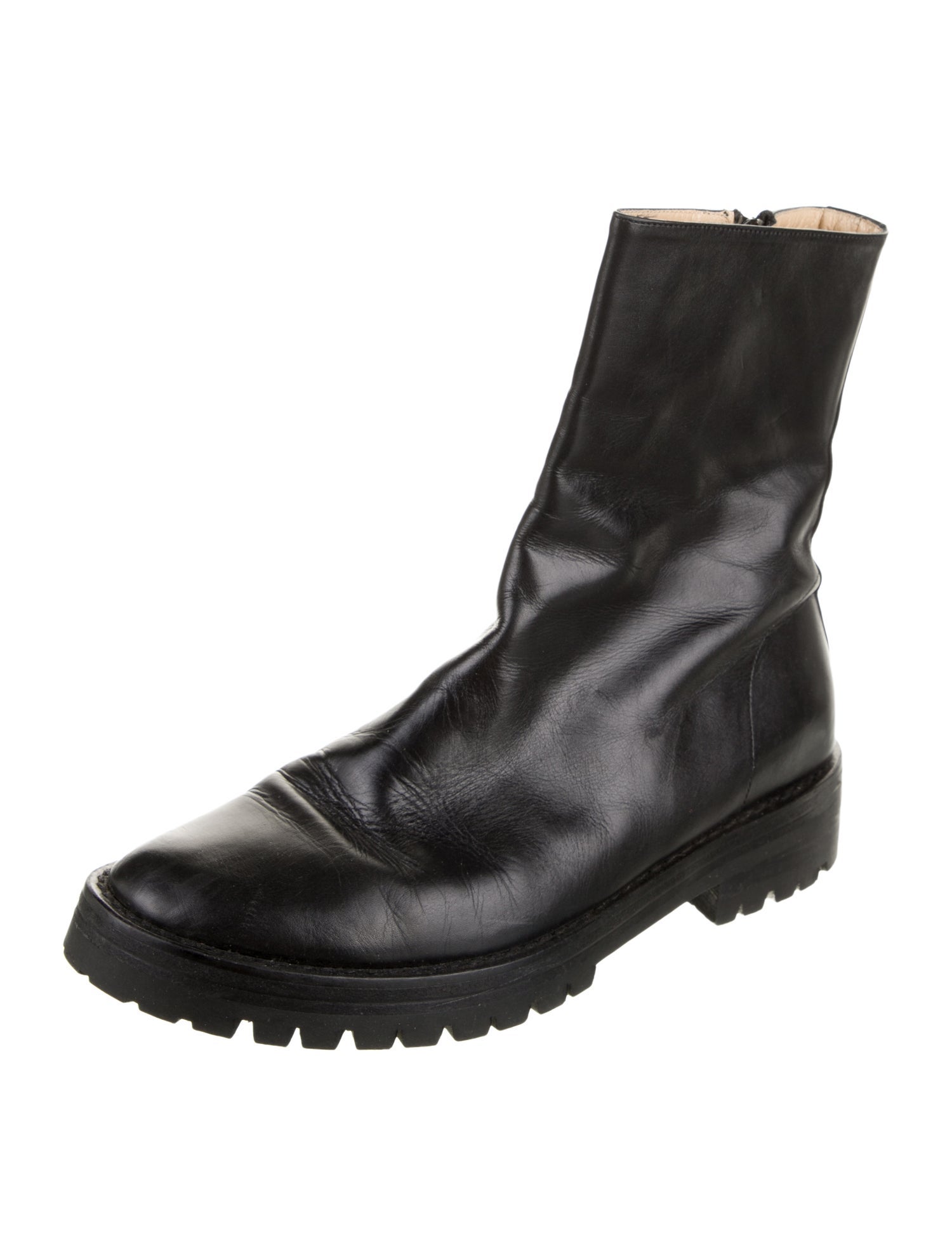 Ann Demeulemeester Leather Combat Boots