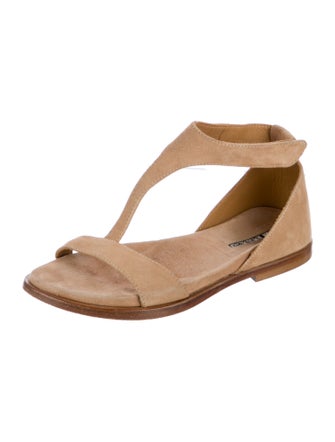 Ann Demeulemeester Suede T-Strap Sandals