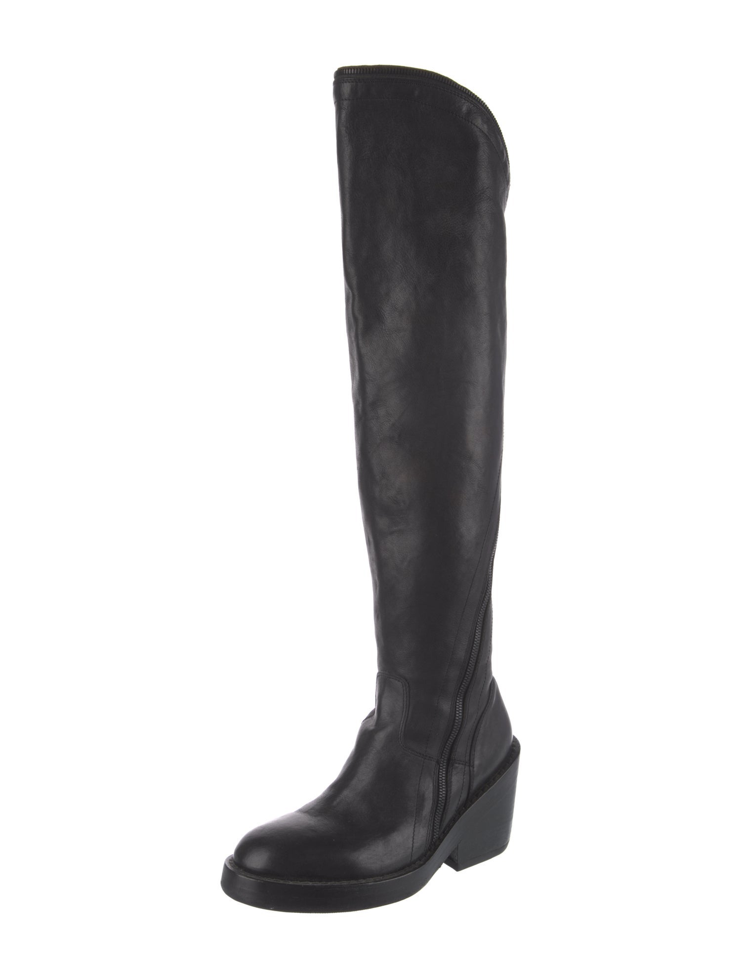 Ann Demeulemeester Leather Riding Boots