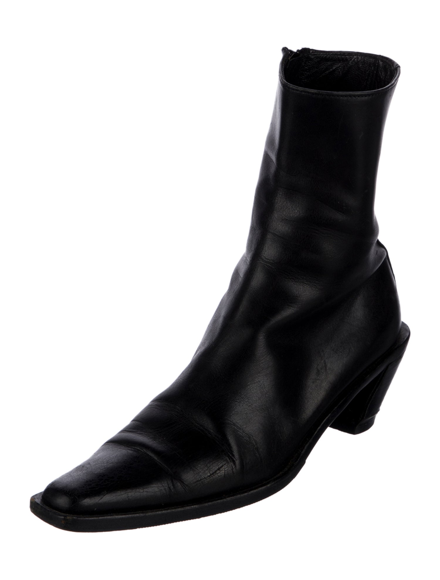 タイツ・ソックス ANN DEMEULEMEESTER Women Socks B0012858KN055 099 BLACK ANN DEMEULEMEESTER Black Leather Wedge Zip Ankle Boots 37EU