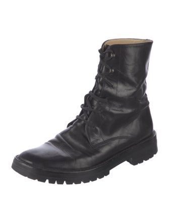 Ann Demeulemeester Leather Combat Boots
