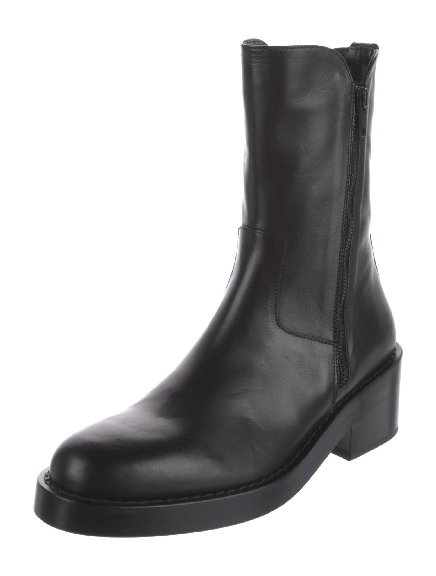 Ann Demeulemeester Leather Combat Boots