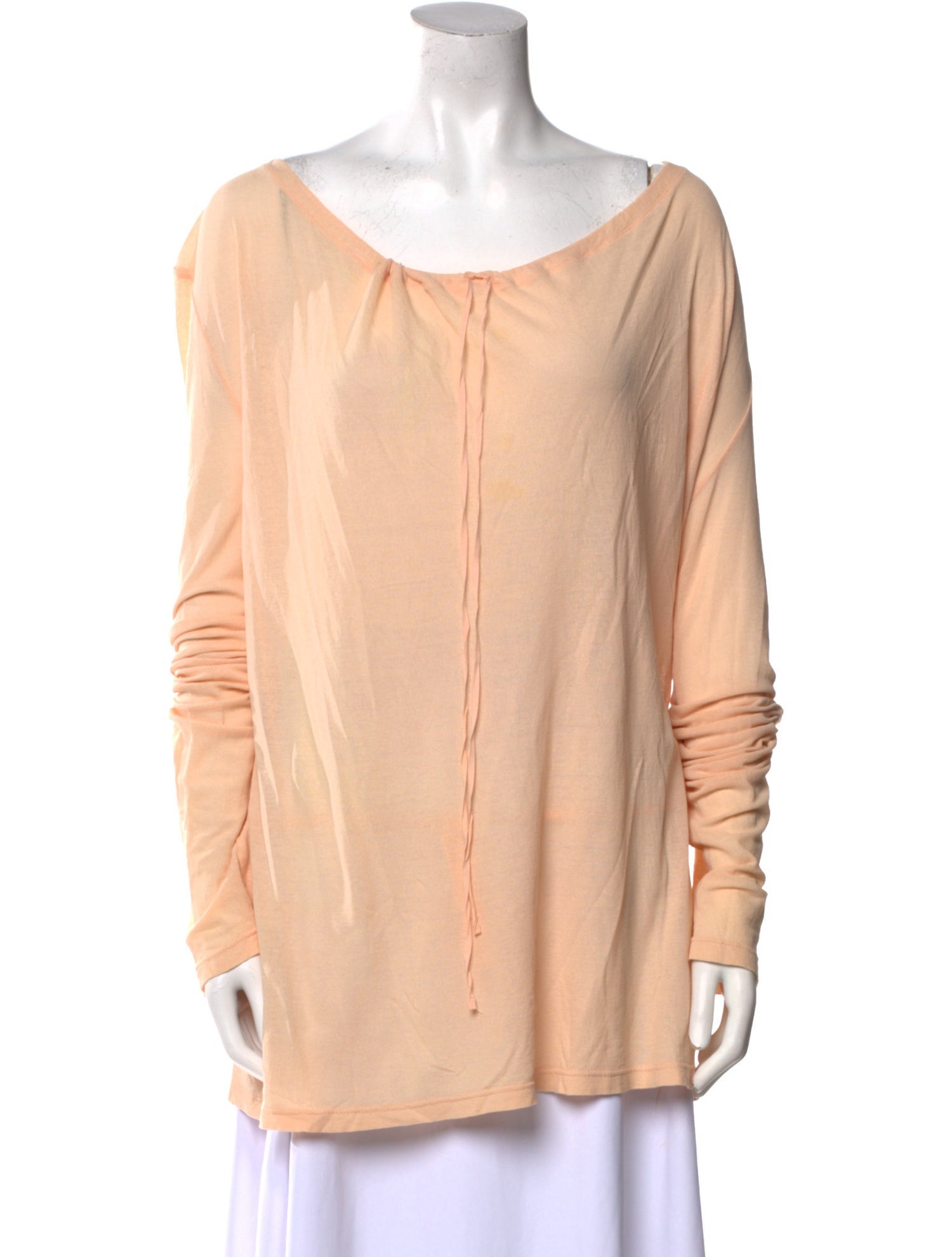 Ann Demeulemeester Scoop Neck Long Sleeve Blouse