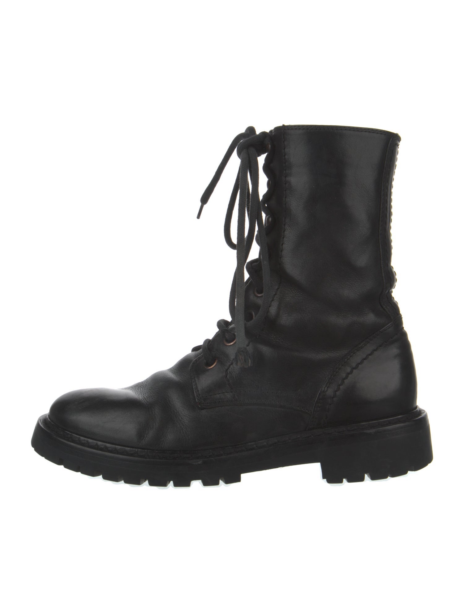 Ann Demeulemeester Leather Combat Boots