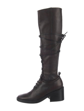 Ann Demeulemeester Leather Lace-Up Boots