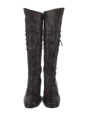 Ann Demeulemeester Leather Lace-Up Boots