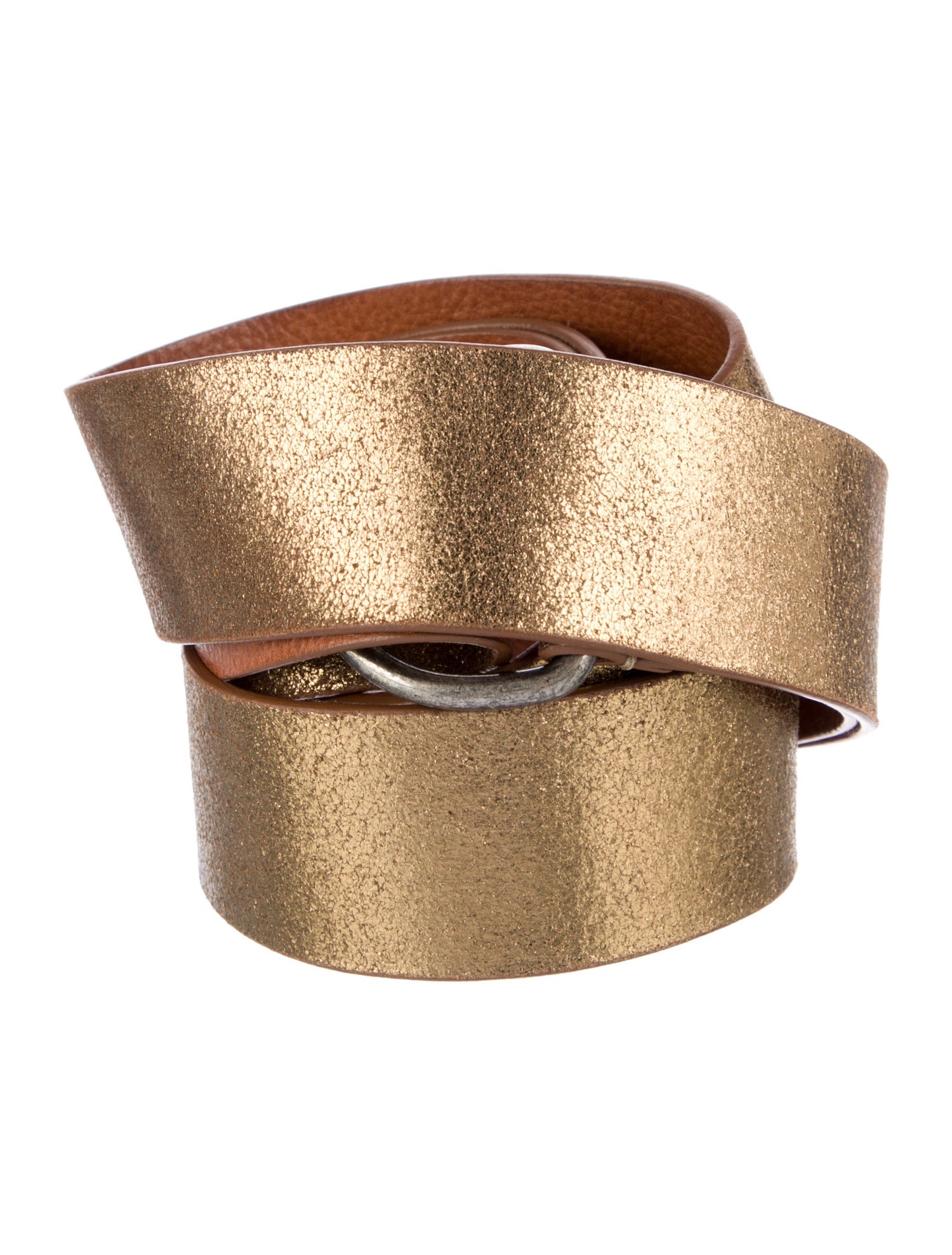 Ann Demeulemeester Leather Glitter Accents Waist Belt