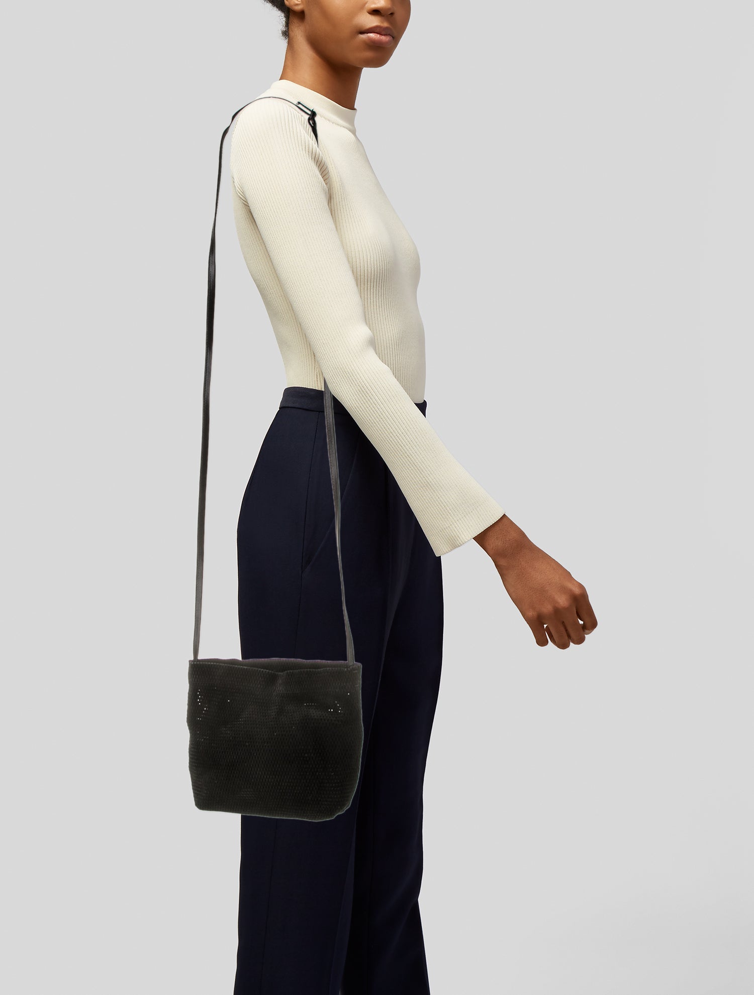 Ann Demeulemeester Suede Messenger Bag