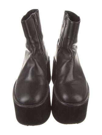 Ann Demeulemeester Embossed Leather Embroidered Accent Boots