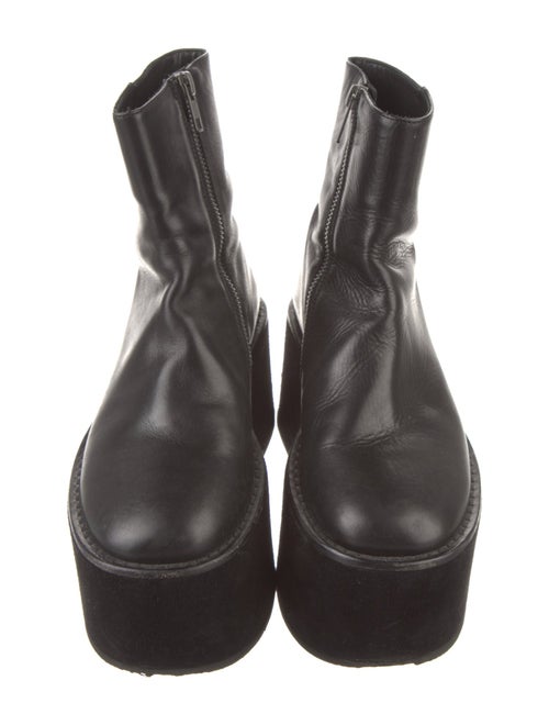 Ann Demeulemeester Embossed Leather Embroidered Accent Boots