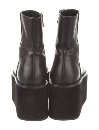 Ann Demeulemeester Embossed Leather Embroidered Accent Boots