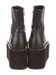 Ann Demeulemeester Embossed Leather Embroidered Accent Boots