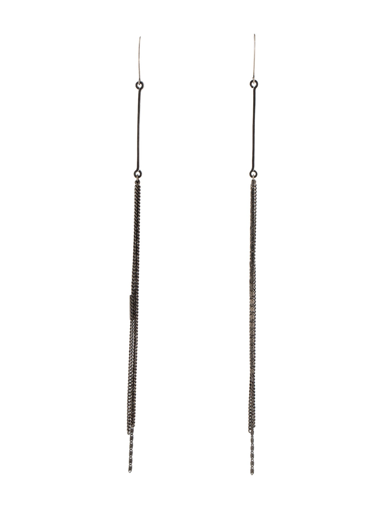 Ann Demeulemeester Long Mixed Chain Drop Earrings