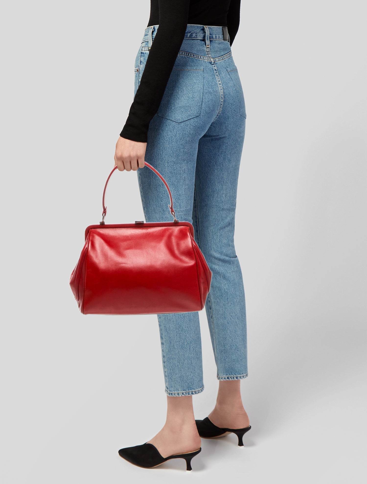 Ann Demeulemeester Leather Top Handle Bag