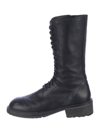 Ann Demeulemeester Leather Combat Boots