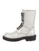 Ann Demeulemeester Leather Colorblock Pattern Combat Boots