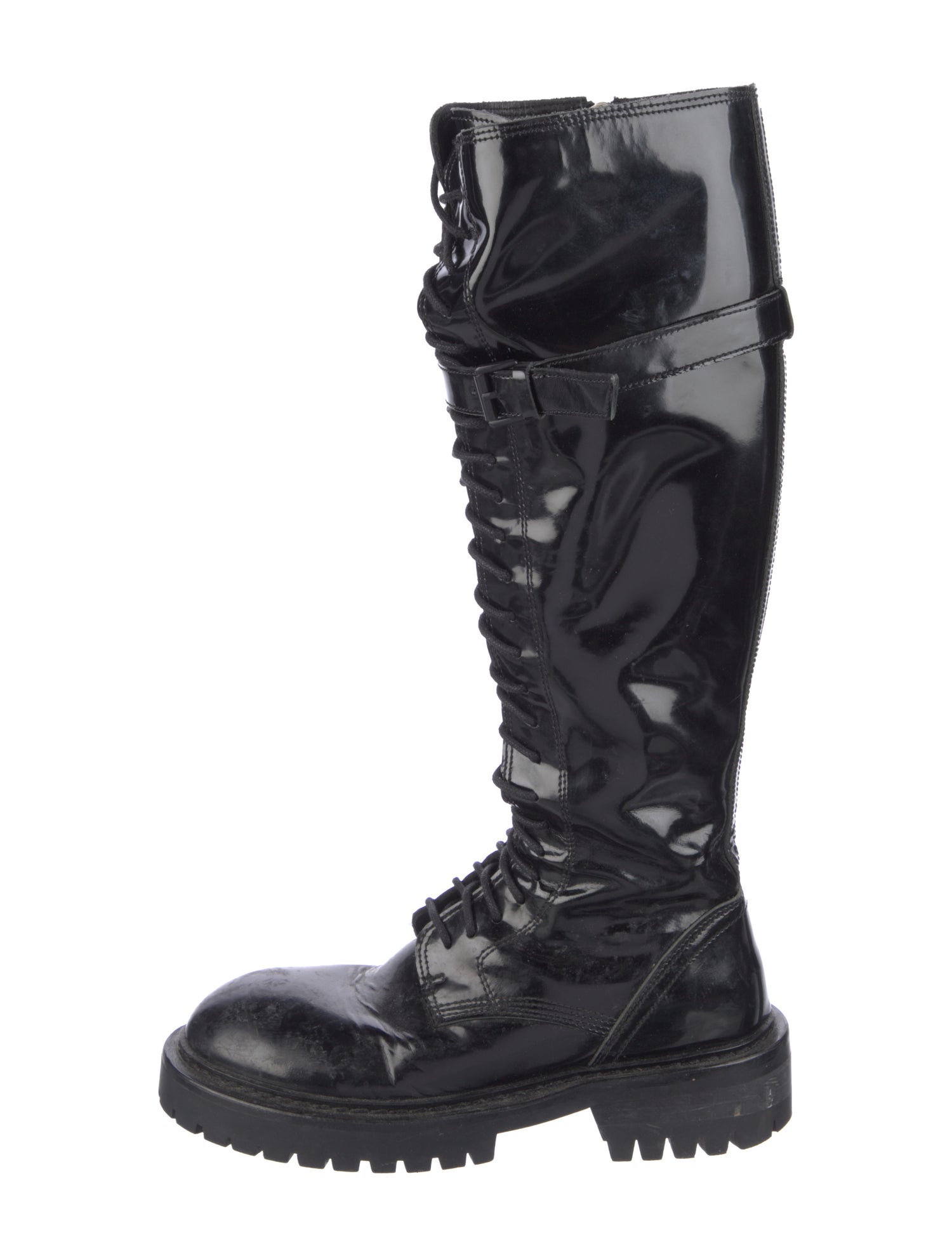 Ann Demeulemeester Patent Leather Combat Boots