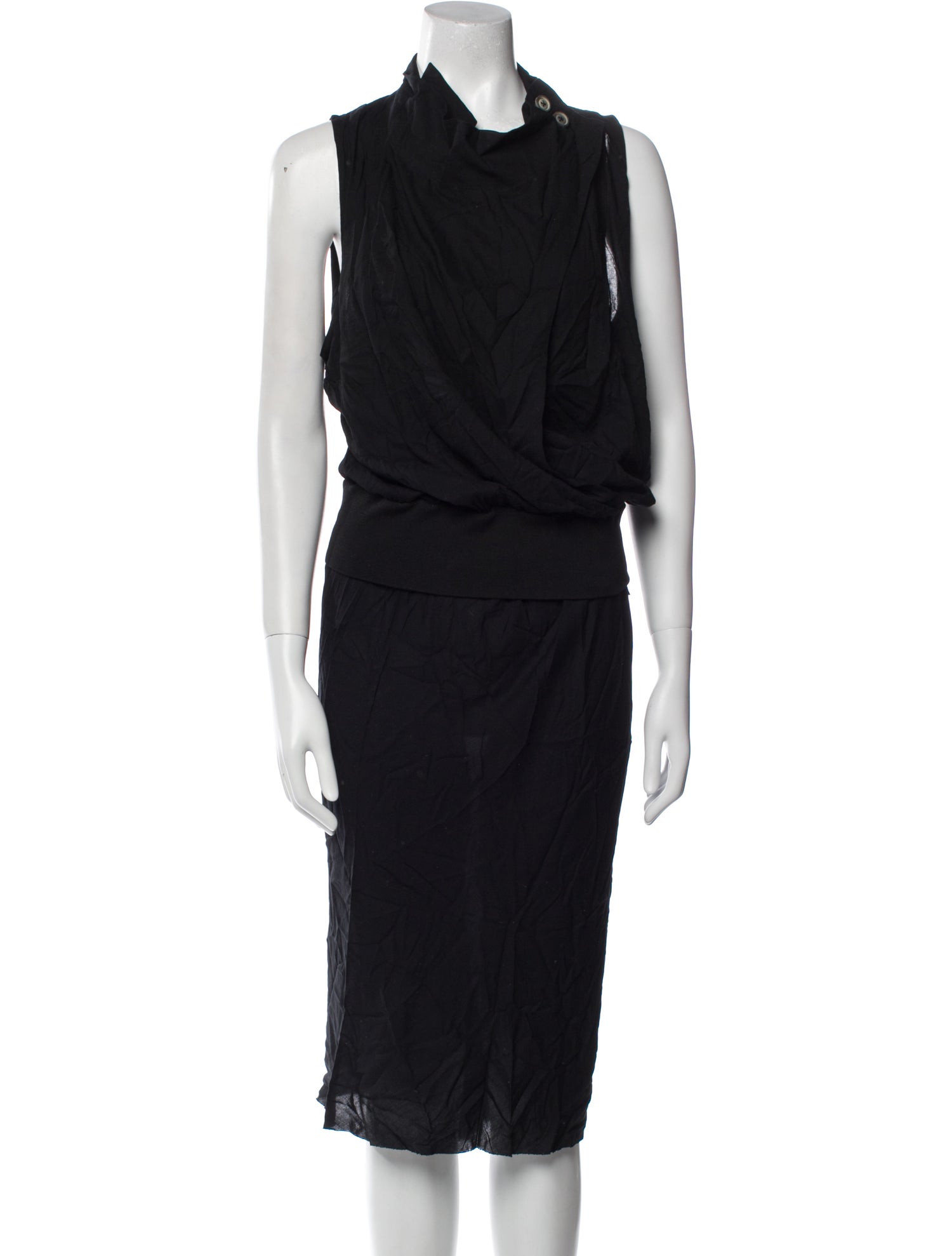 Ann Demeulemeester Cowl Neck Mini Dress