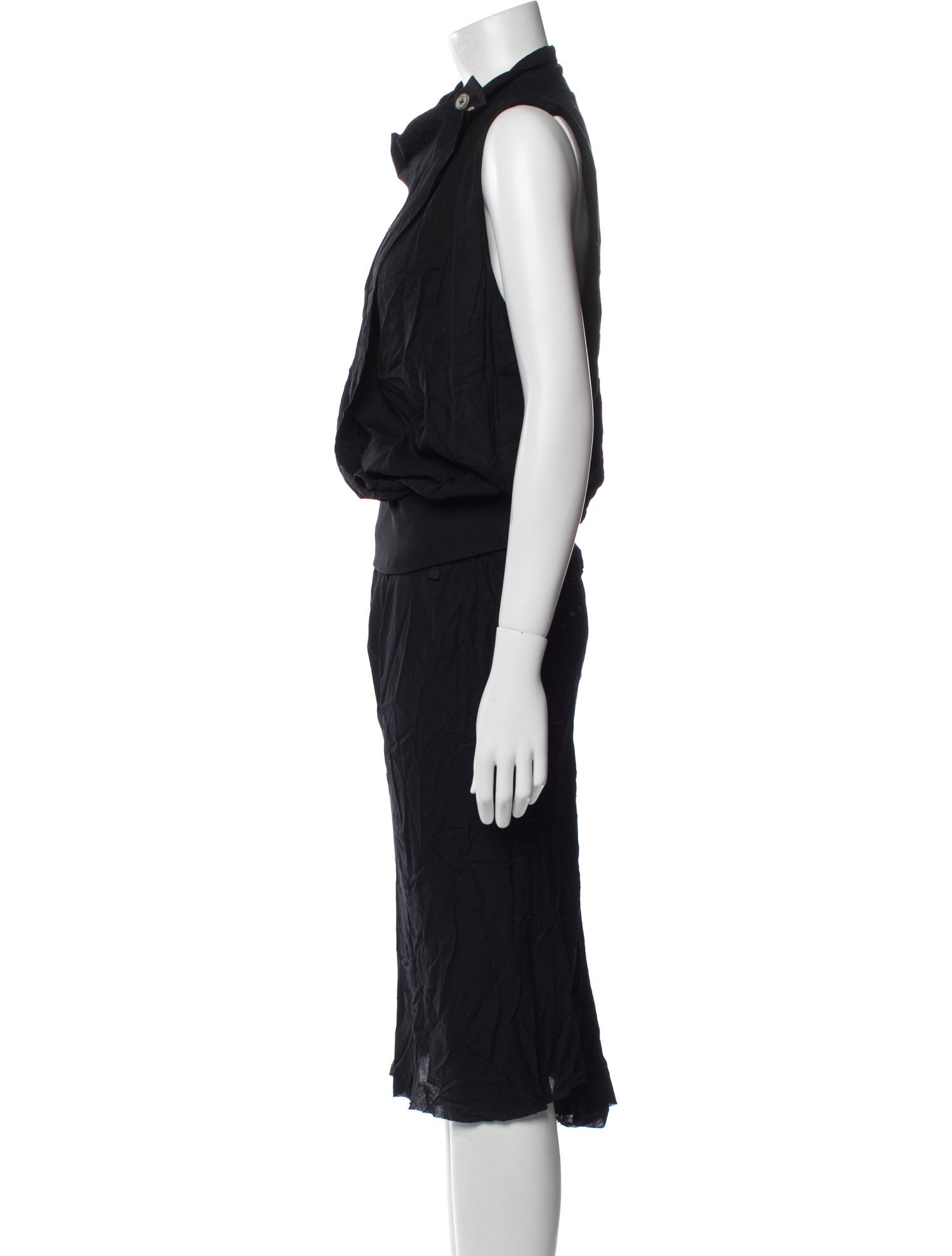 Ann Demeulemeester Cowl Neck Mini Dress