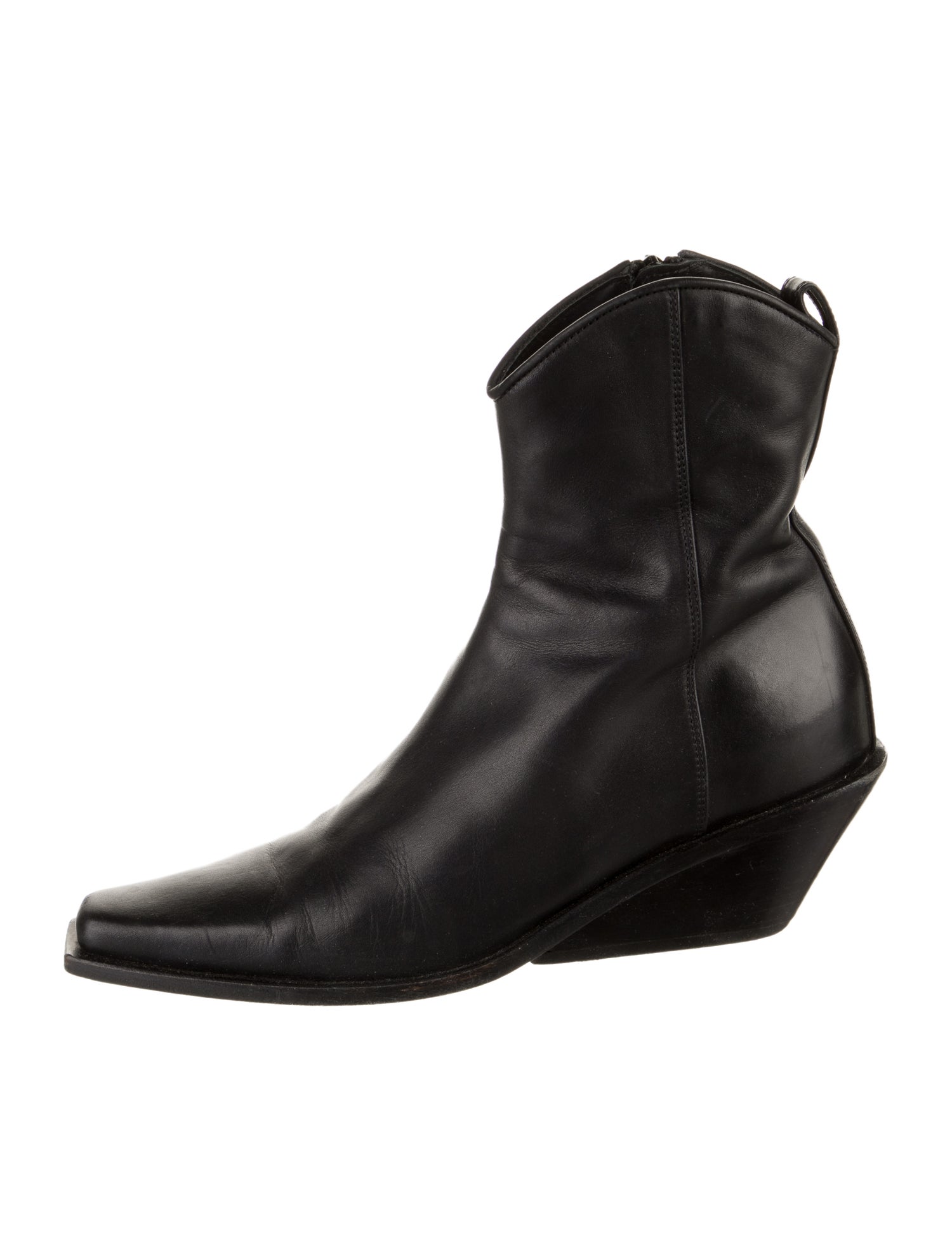 Ann Demeulemeester Leather Western Boots