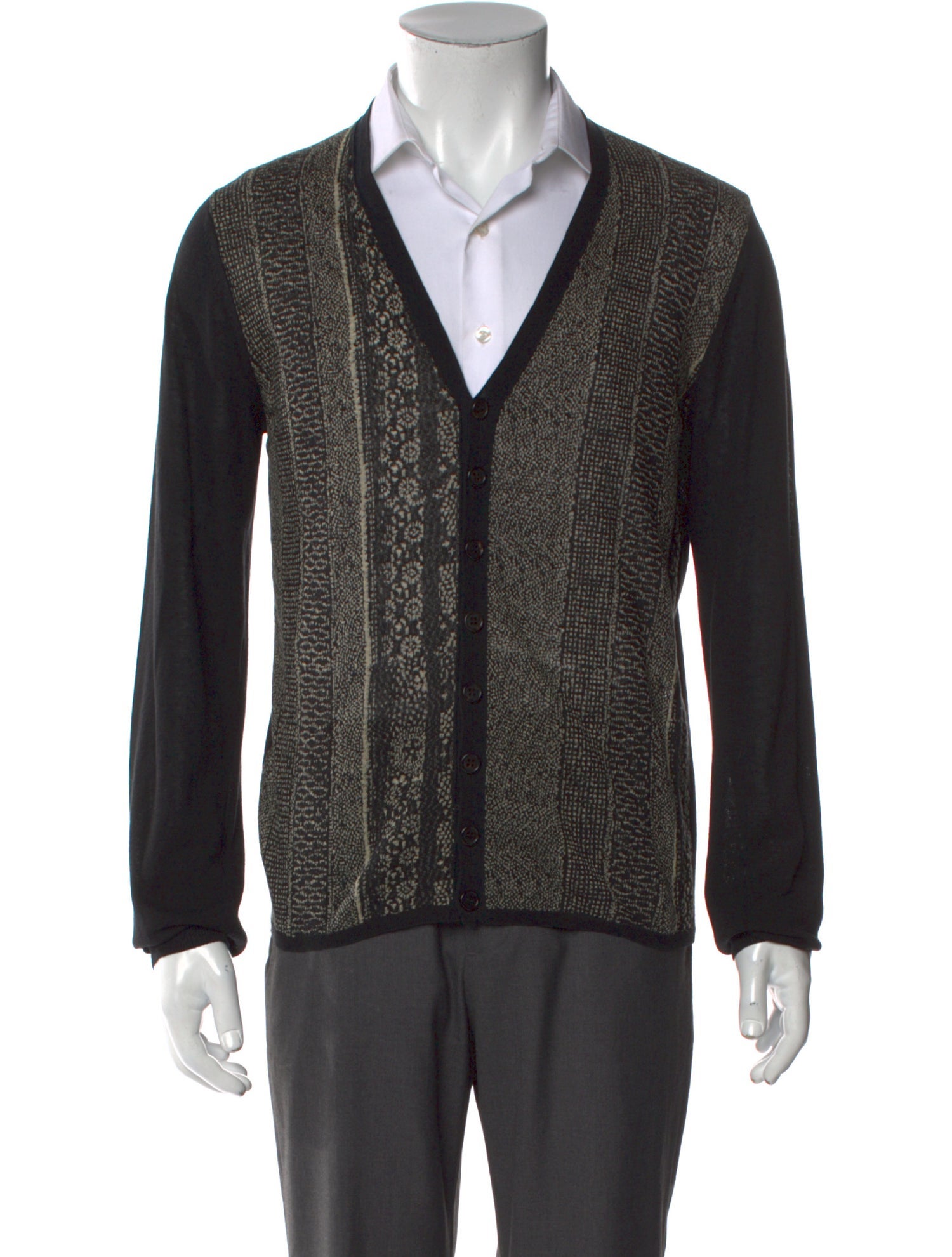 Ann Demeulemeester Printed V-Neck Cardigan