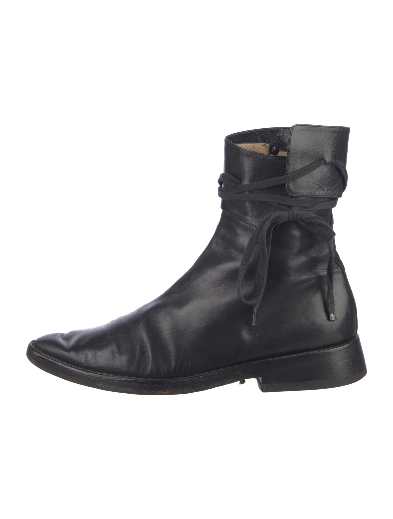 Ann Demeulemeester Leather Combat Boots