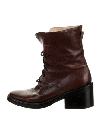Ann Demeulemeester Leather Combat Boots