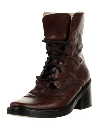 Ann Demeulemeester Leather Combat Boots