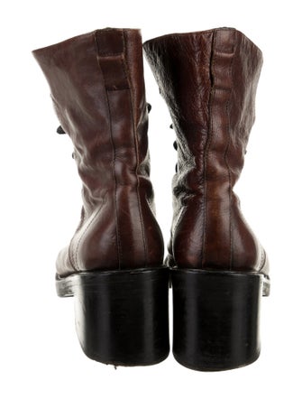 Ann Demeulemeester Leather Combat Boots