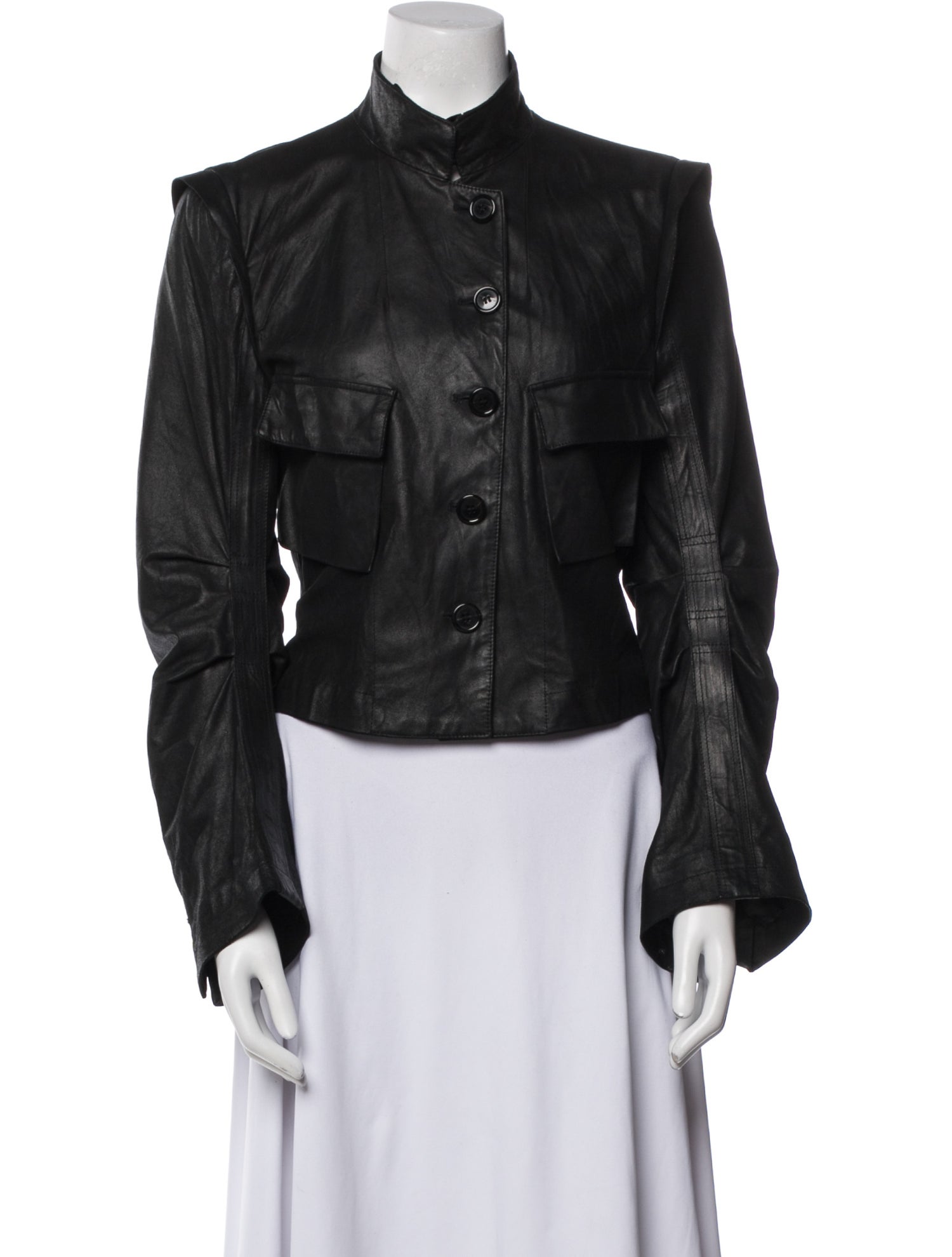 Ann Demeulemeester 2000's Leather Utility Jacket