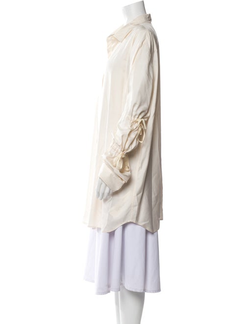 Ann Demeulemeester Silk Long Sleeve Button-Up Top