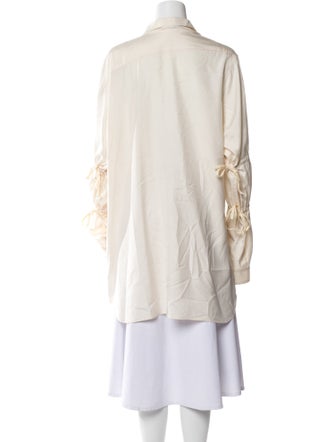 Ann Demeulemeester Silk Long Sleeve Button-Up Top