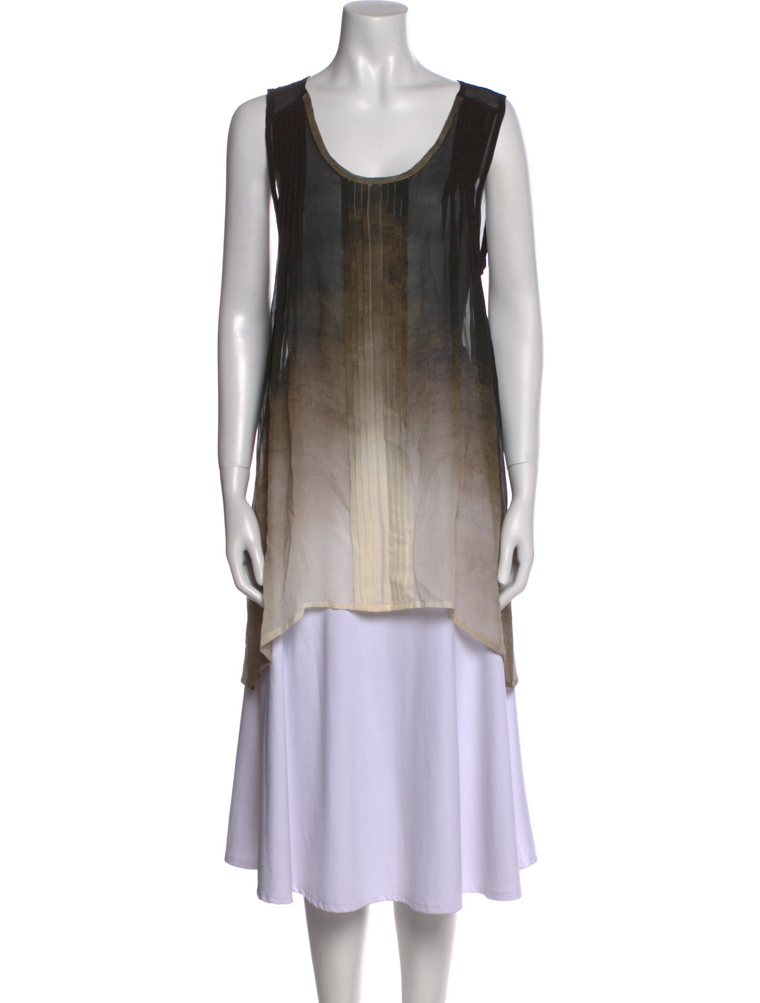 Ann Demeulemeester Silk Scoop Neck Tunic