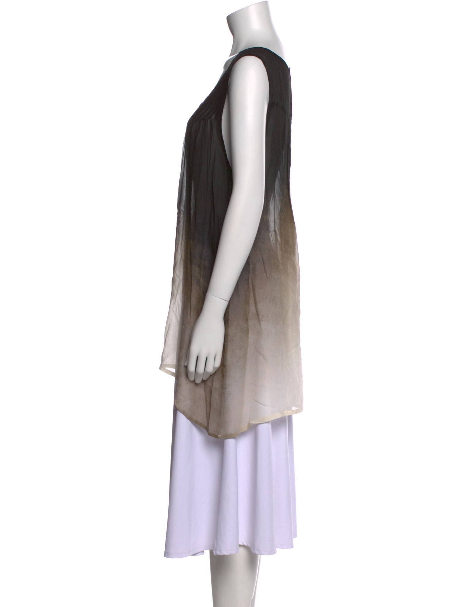 Ann Demeulemeester Silk Scoop Neck Tunic