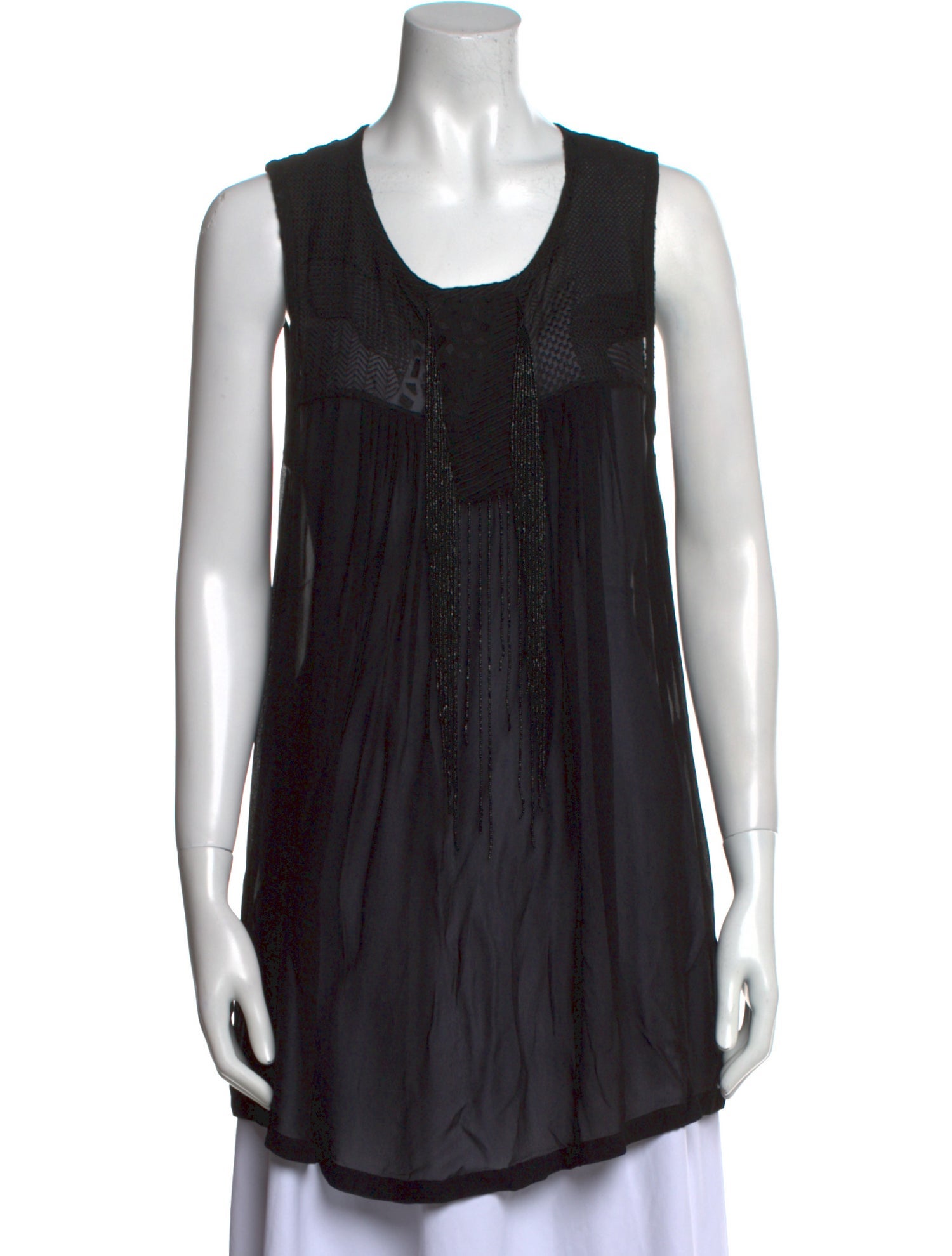 Ann Demeulemeester Silk Scoop Neck Tunic