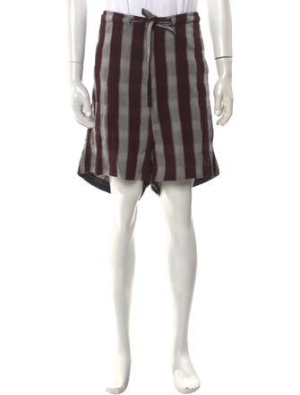 Ann Demeulemeester Striped Flat Front Shorts