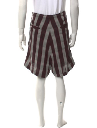Ann Demeulemeester Striped Flat Front Shorts